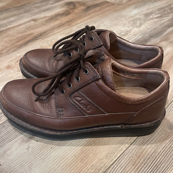 Clarks Unstructured Men's Brown Leather Lace Up Oxford Casual Shoes 8.5 M EUC - Picture 1 of 6